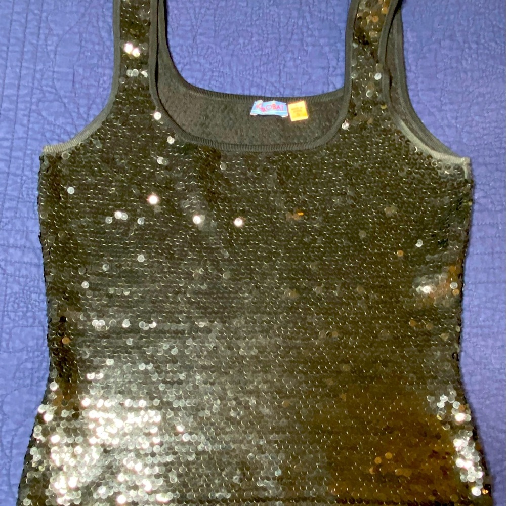 Silk and Spandex Sequin Tank Top